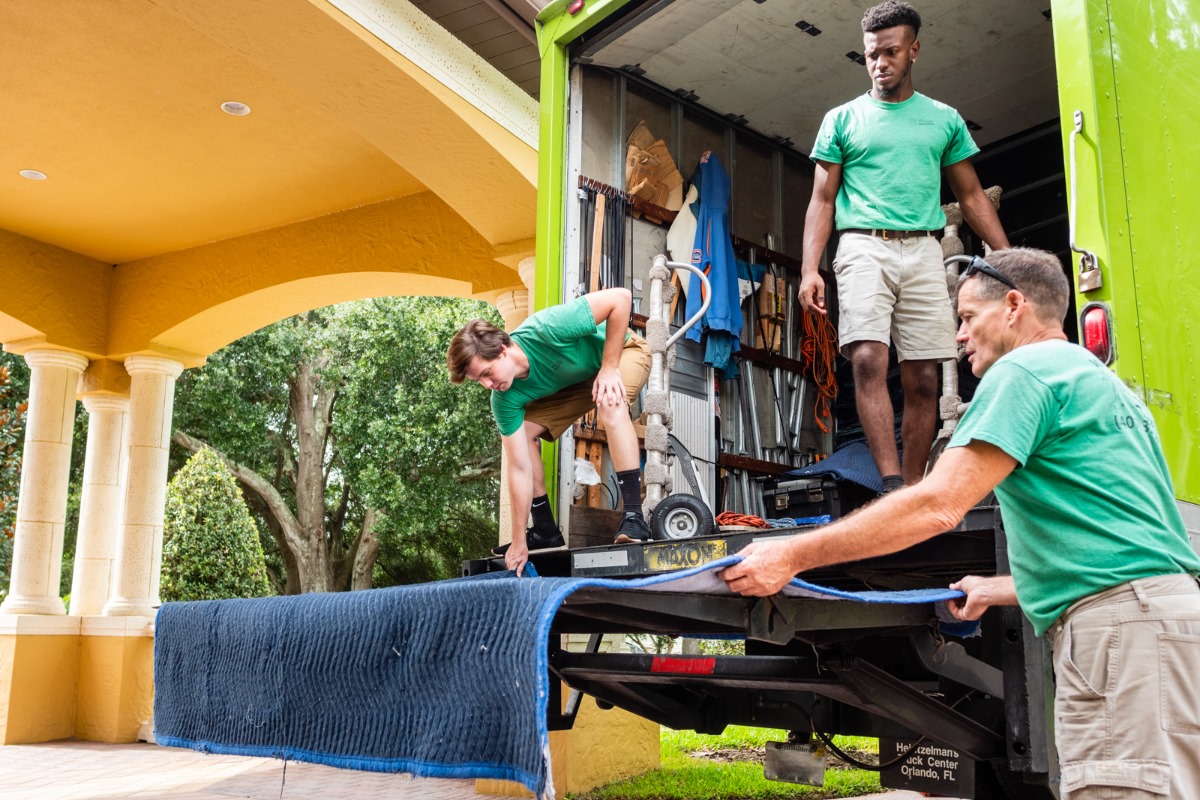 A Breeze Movers setting up a moving truck